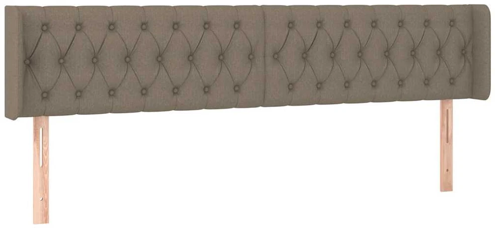 Galvūgalis su LED, taupe spalvos, 203x16x78/88cm, audinys