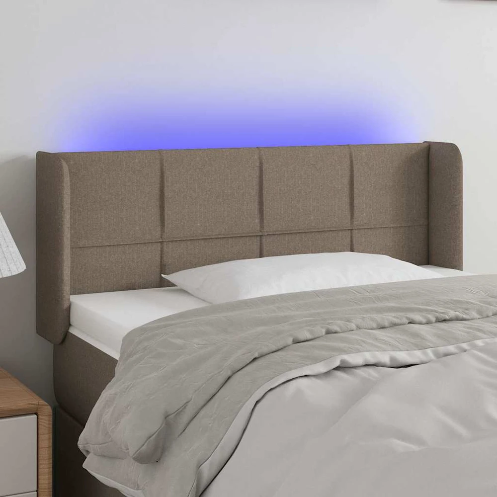 Galvūgalis su LED, taupe spalvos, 83x16x78/88cm, audinys