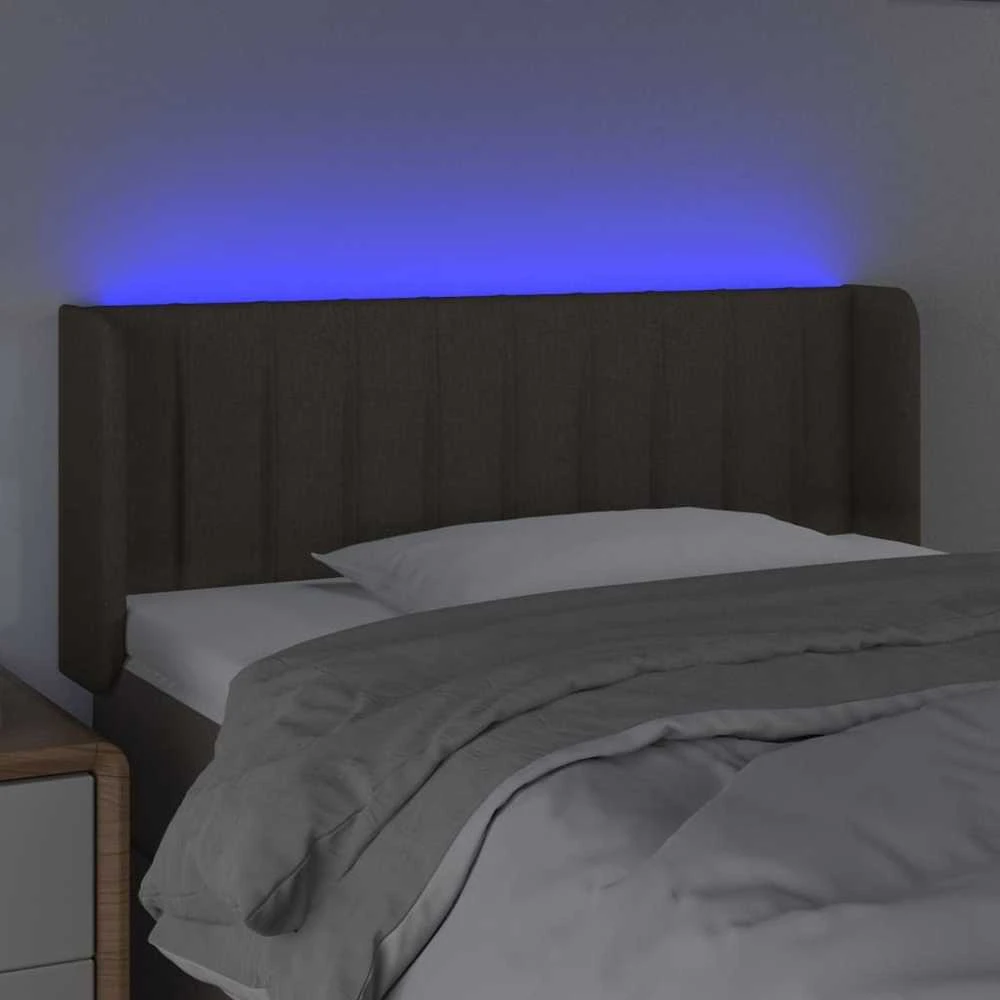 Galvūgalis su LED, taupe spalvos, 83x16x78/88cm, audinys