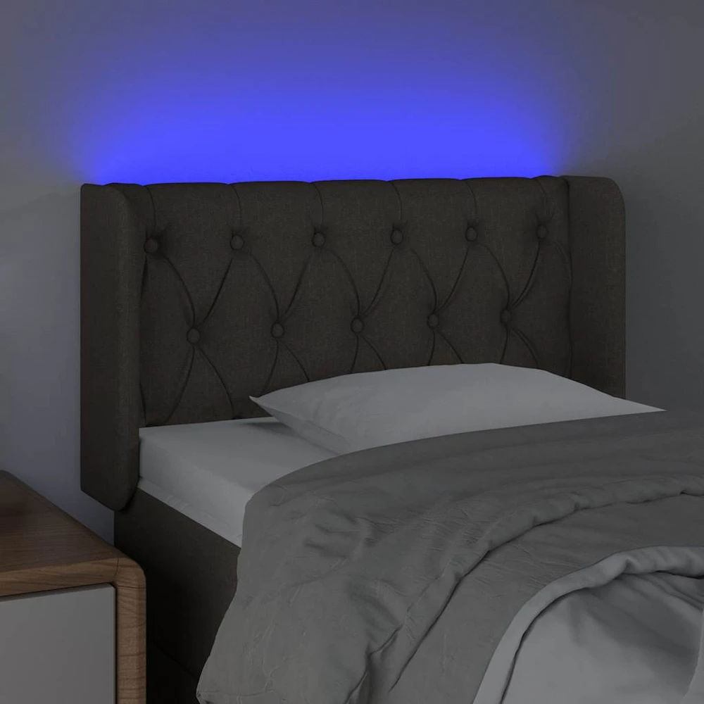 Galvūgalis su LED, taupe spalvos, 83x16x78/88cm, audinys