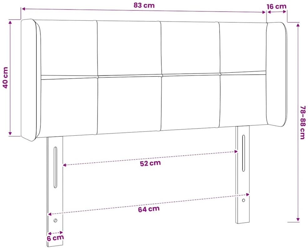 Galvūgalis su LED, taupe spalvos, 83x16x78/88cm, audinys