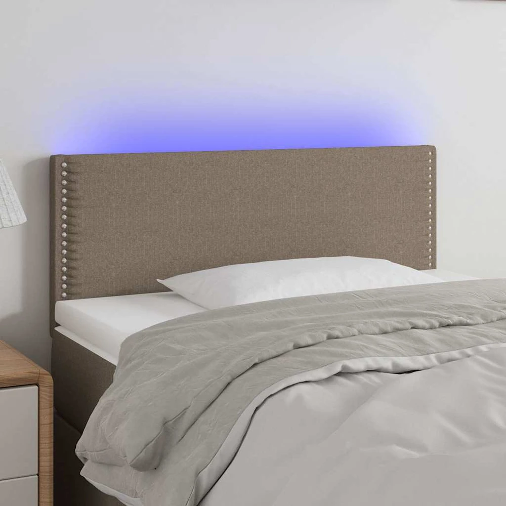 Galvūgalis su LED, taupe spalvos, 90x5x78/88cm, audinys