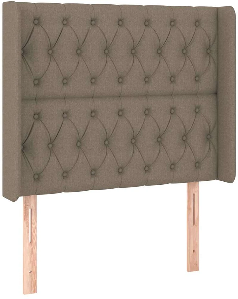 Galvūgalis su LED, taupe spalvos, 93x16x118/128cm, audinys