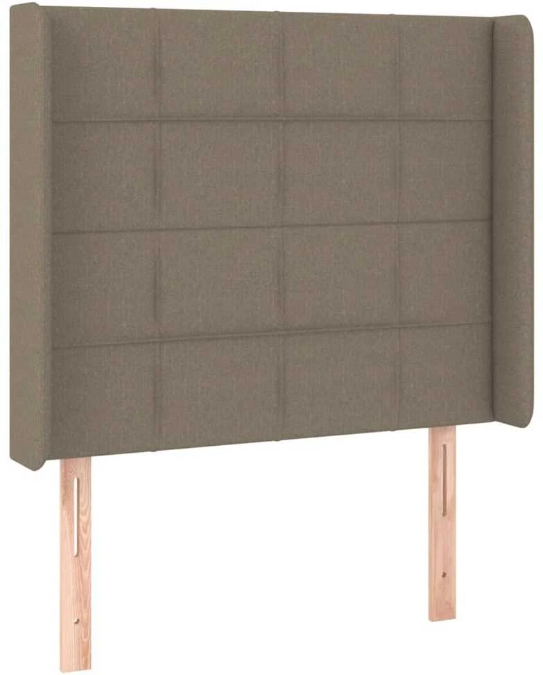 Galvūgalis su LED, taupe spalvos, 93x16x118/128cm, audinys