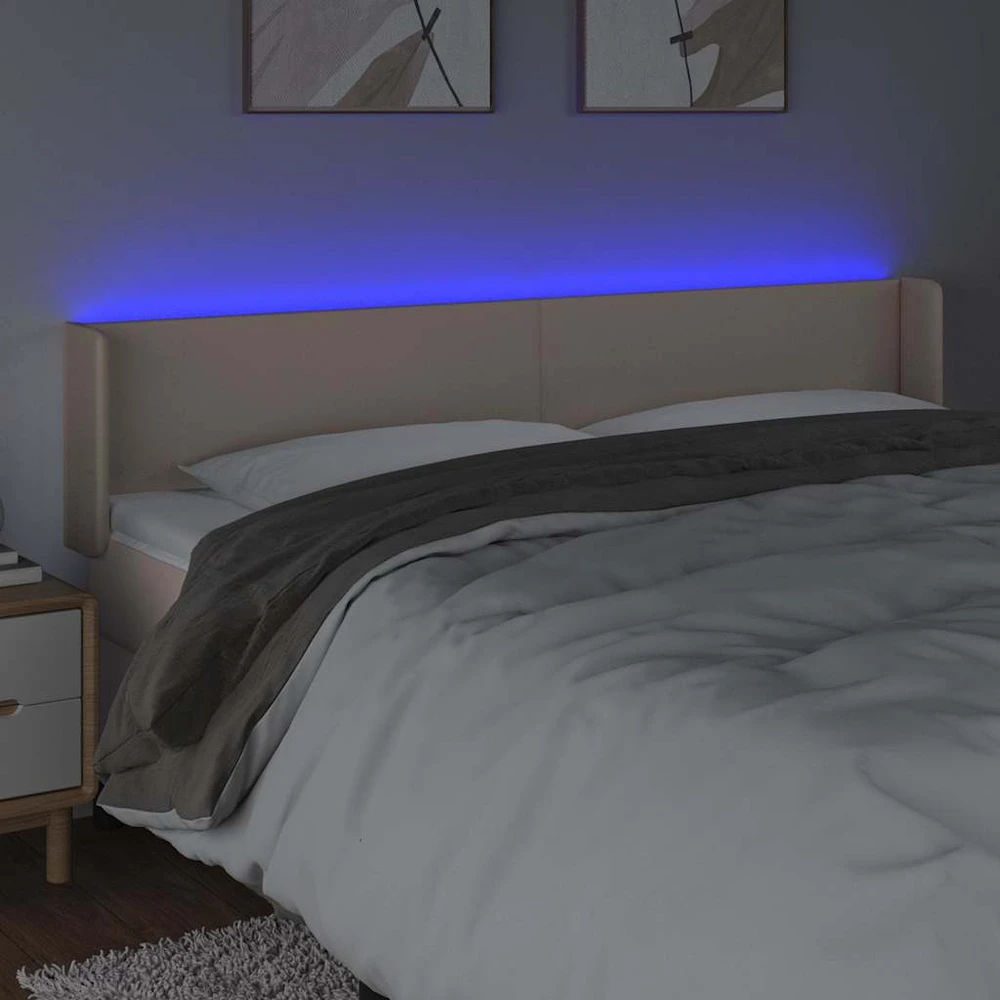Galvūgalis su LED,kapučino spalvos, 163x16x78/88cm