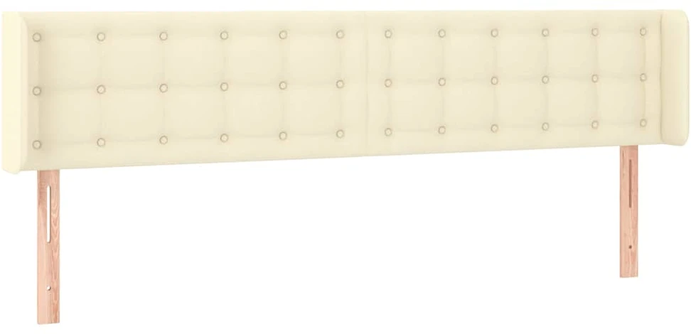 Galvūgalis su LED,kreminės spalvos,163x16x78/88cm, dirbtinė oda