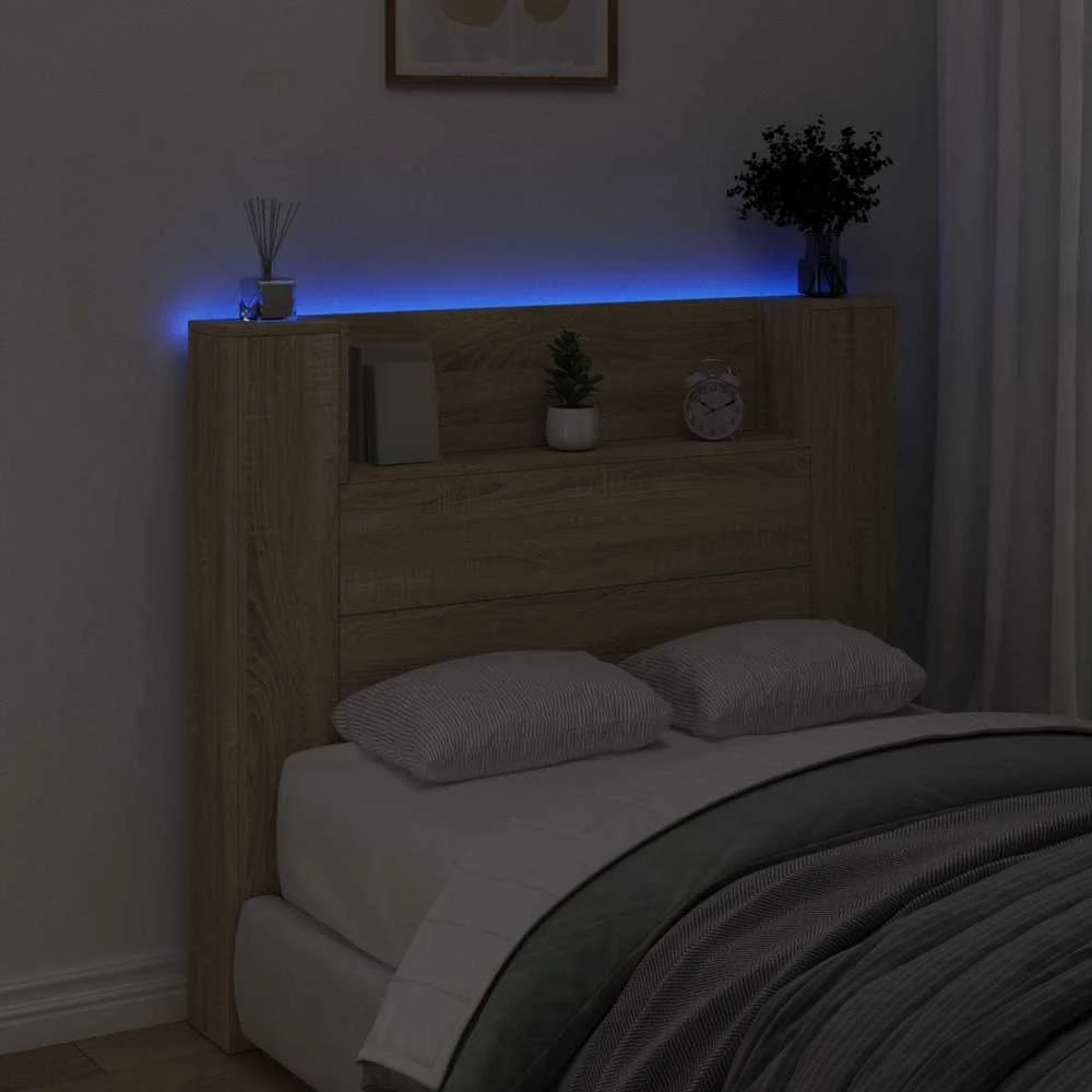 LED galvūgalis su saugojimu Sonoma ąžuolas Apdirbta mediena