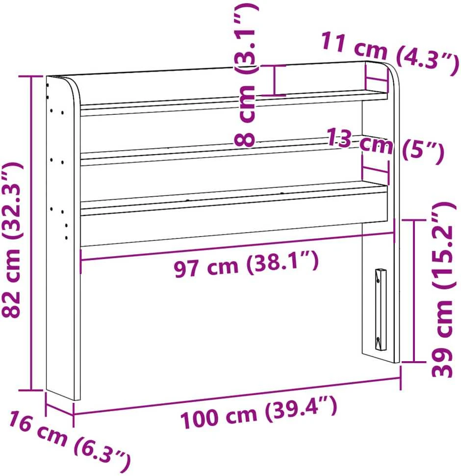 Galvūgalis su lentynomis, 90cm, pušies medienos masyvas