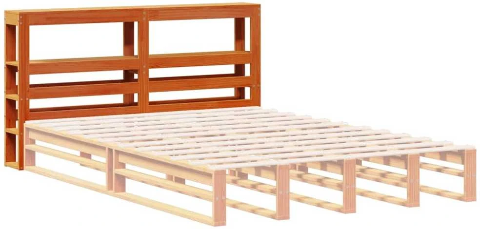 Galvūgalis su lentynomis, rudos, 135cm, pušies medienos masyvas