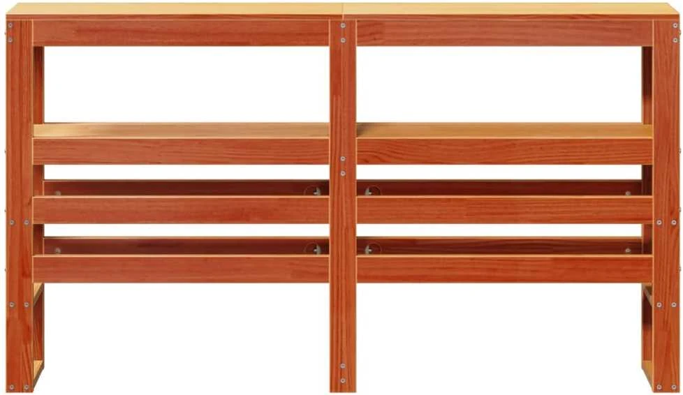 Galvūgalis su lentynomis, rudos, 150cm, pušies medienos masyvas