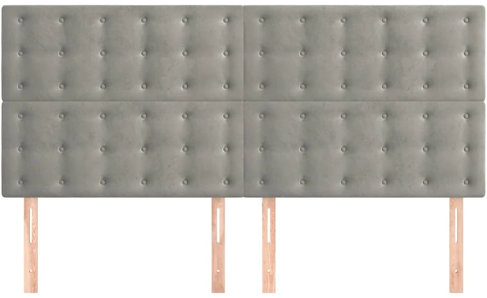 Galvūgalis, 4vnt.,šviesiai pilkos spalvos,90x5x78/88cm, aksomas