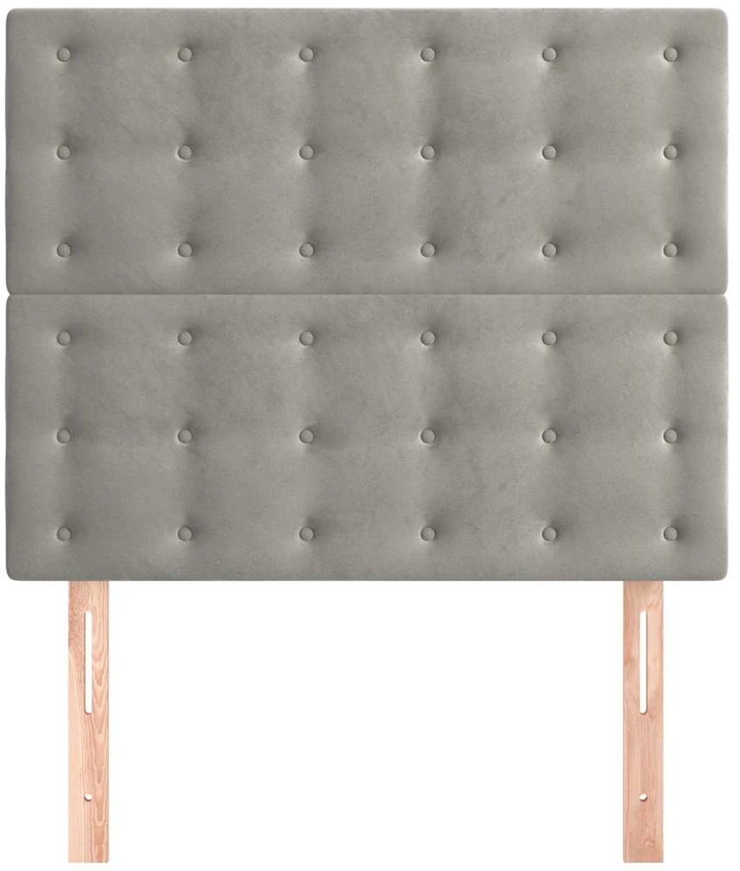 Galvūgalis, 2vnt.,šviesiai pilkos spalvos,90x5x78/88cm, aksomas