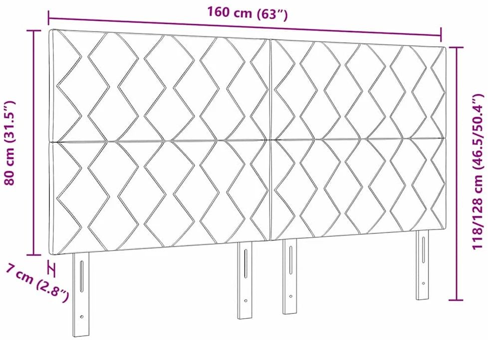Galvūgalis Tamsiai mėlyna 160 cm Aksomas