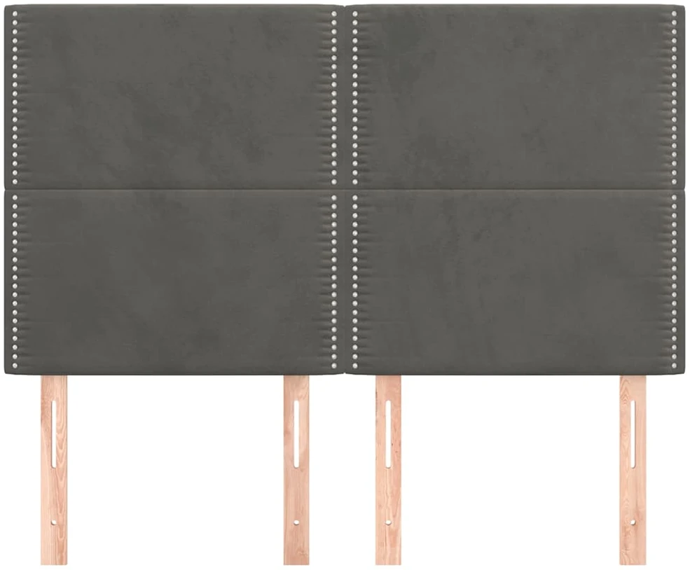 Galvūgaliai, 4vnt., tamsiai pilki, 72x5x78/88cm, aksomas