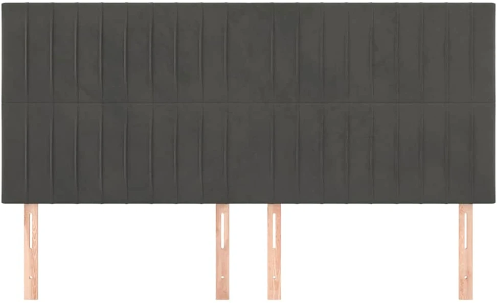 Galvūgalis, 4vnt.,tamsiai pilkos spalvos,90x5x78/88cm, aksomas