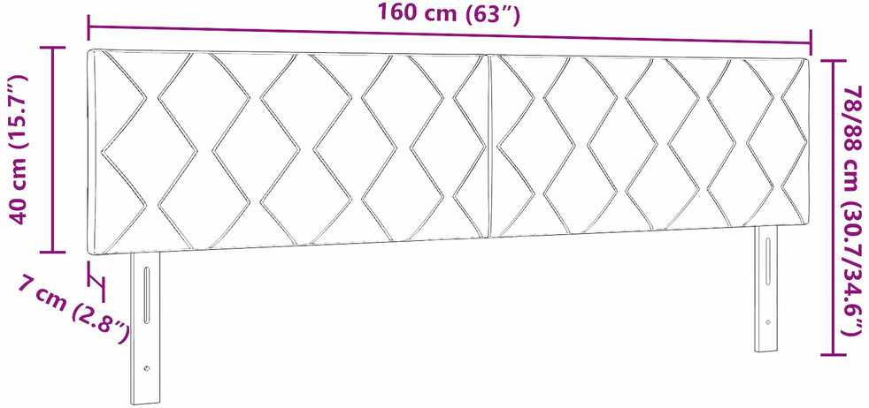 Galvūgalis Juodas 160 cm Aksomas