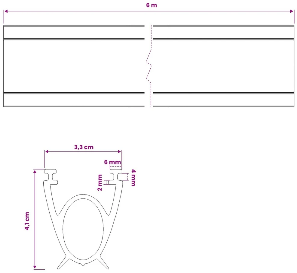 Garažo durų sandarinimas Juoda 41 x 33 mm 6 m PVC