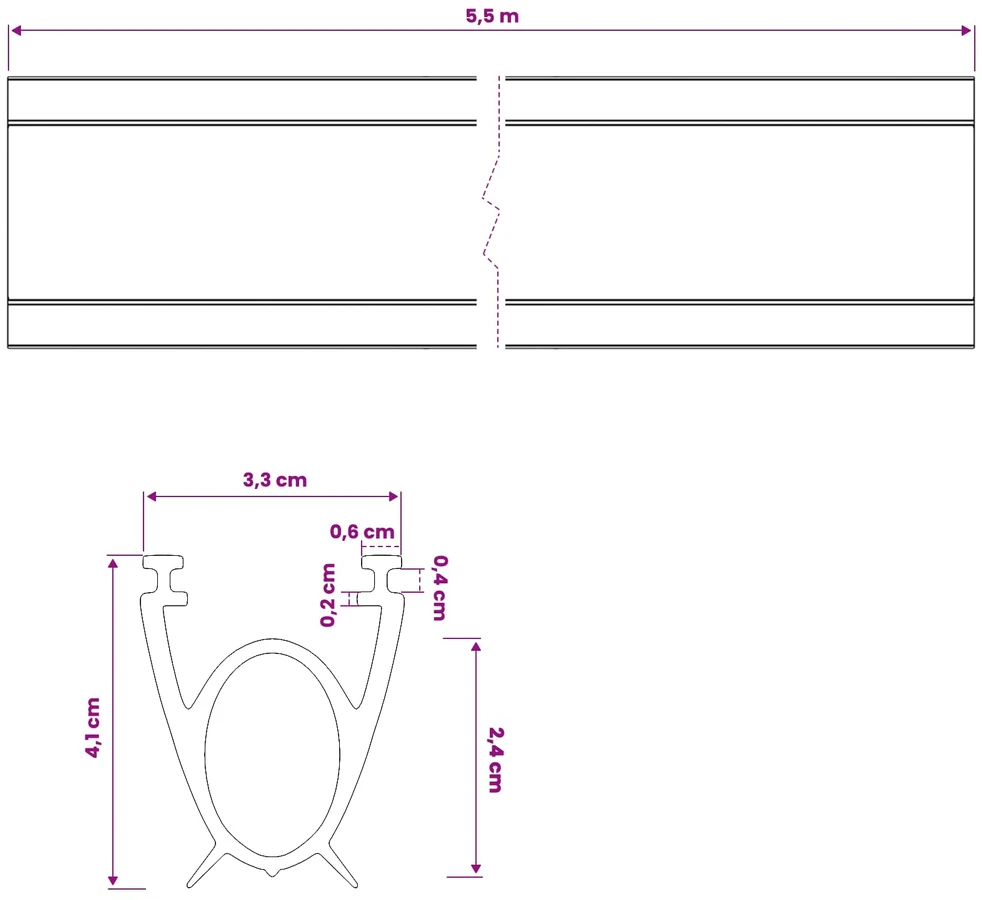 Garažo durų sandarinimas Juoda 41 x 33 mm 5,5 m PVC