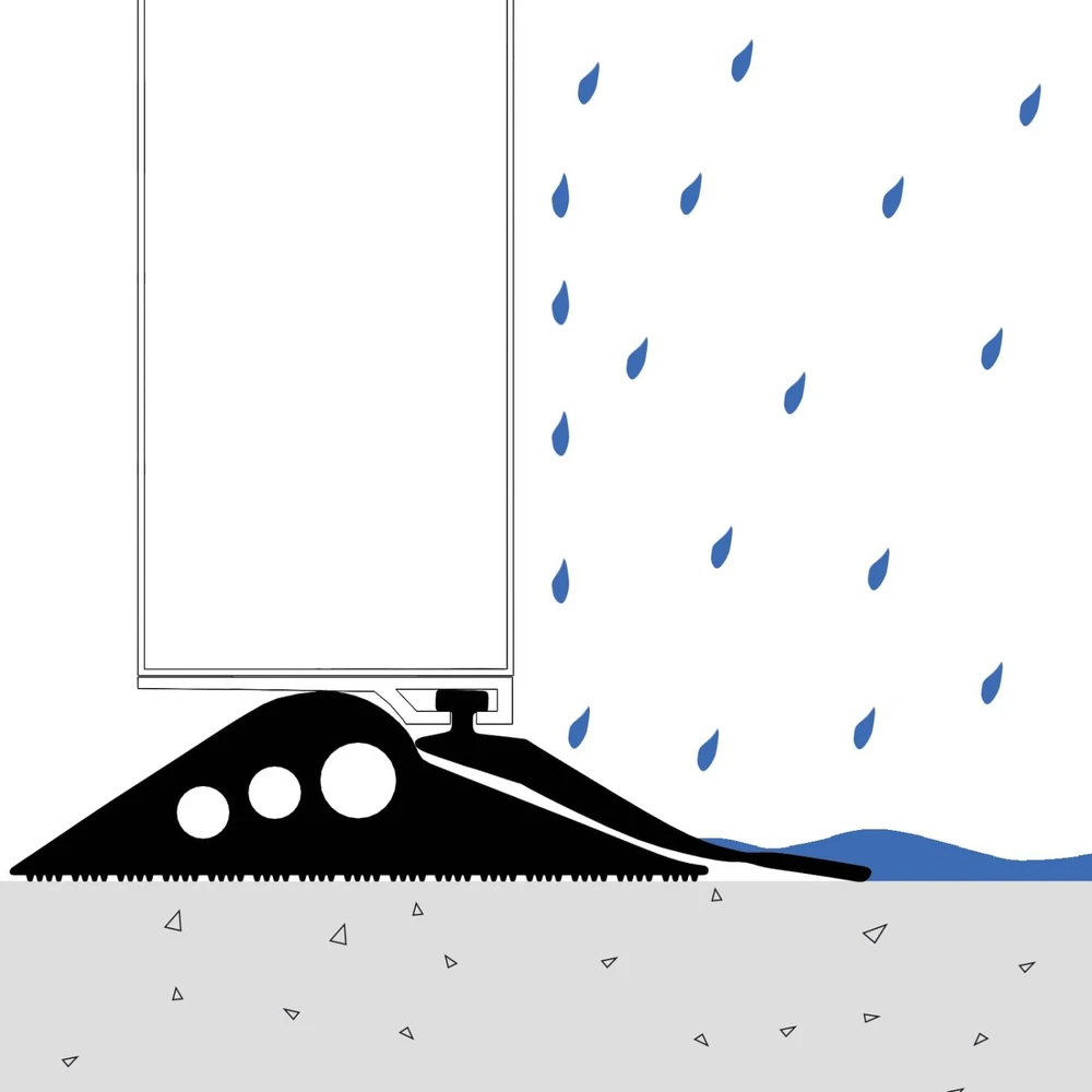 Garažo durų sandarinimas Juoda 52 x 2 mm 6 m PVC