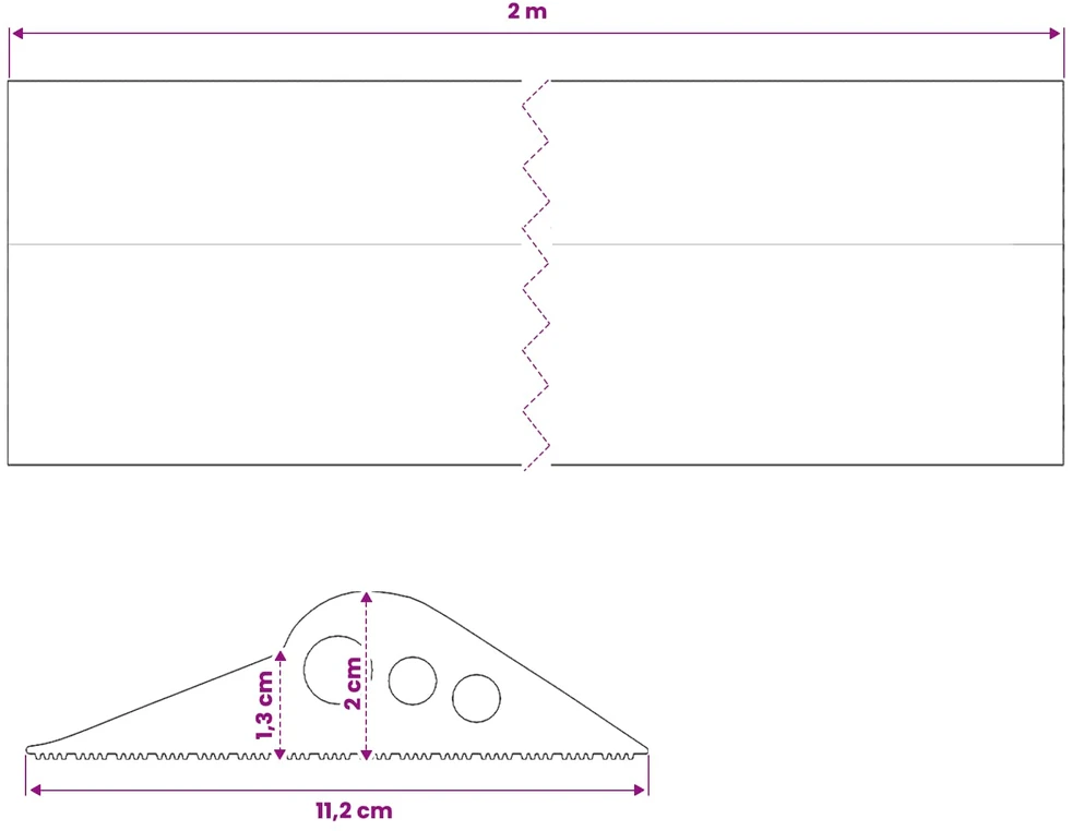 Garažo Grindų Sandariklis Juoda 112 x 20 mm 2 m EPDM guma