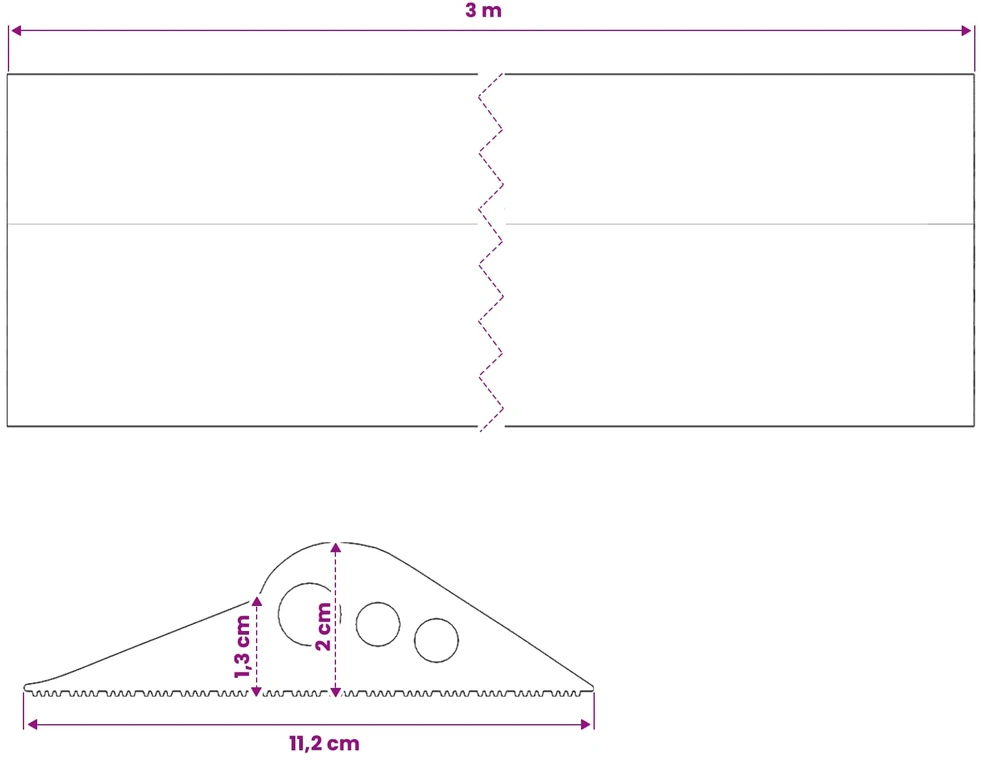 Garažo Grindų Sandariklis Juoda 112 x 20 mm 3 m EPDM guma