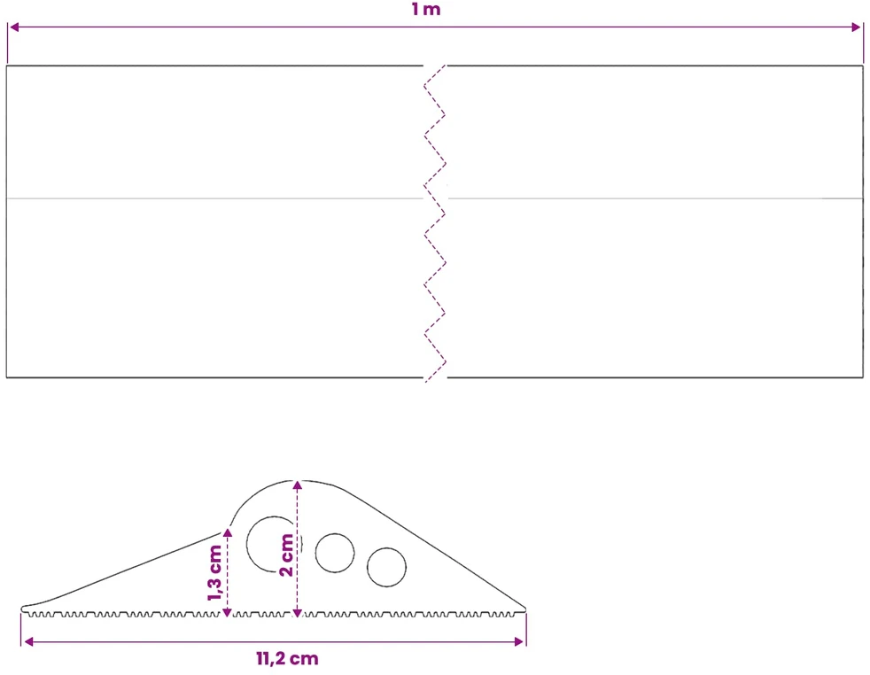 Garažo Grindų Sandariklis Juoda 112 x 20 mm 1 m EPDM guma