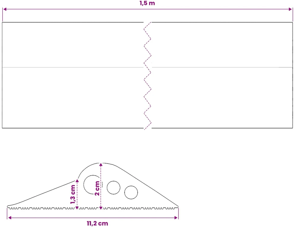 Garažo Grindų Sandariklis Juoda 112 x 20 mm 1,5 m EPDM guma
