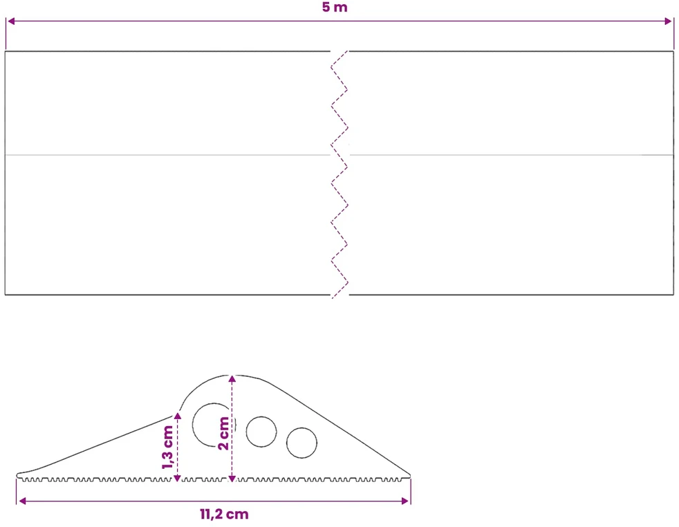 Garažo Grindų Sandariklis Juoda 112 x 20 mm 5 m EPDM guma