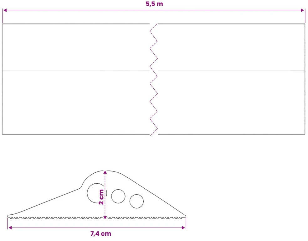 Garažo Grindų Sandariklis Juoda 74 x 20 mm 5,5 m EPDM guma