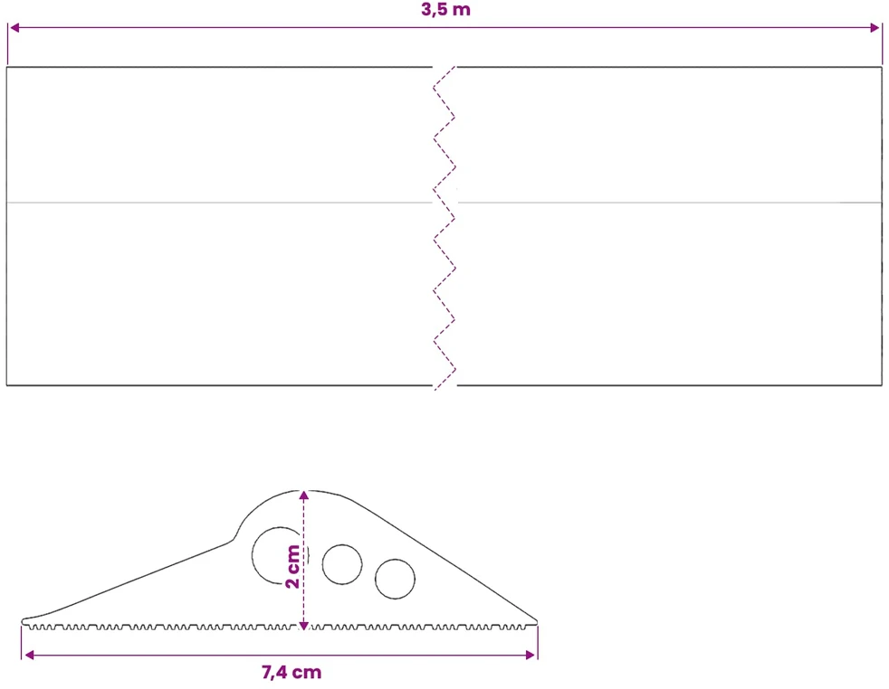 Garažo Grindų Sandariklis Juoda 74 x 20 mm 3,5 m EPDM guma