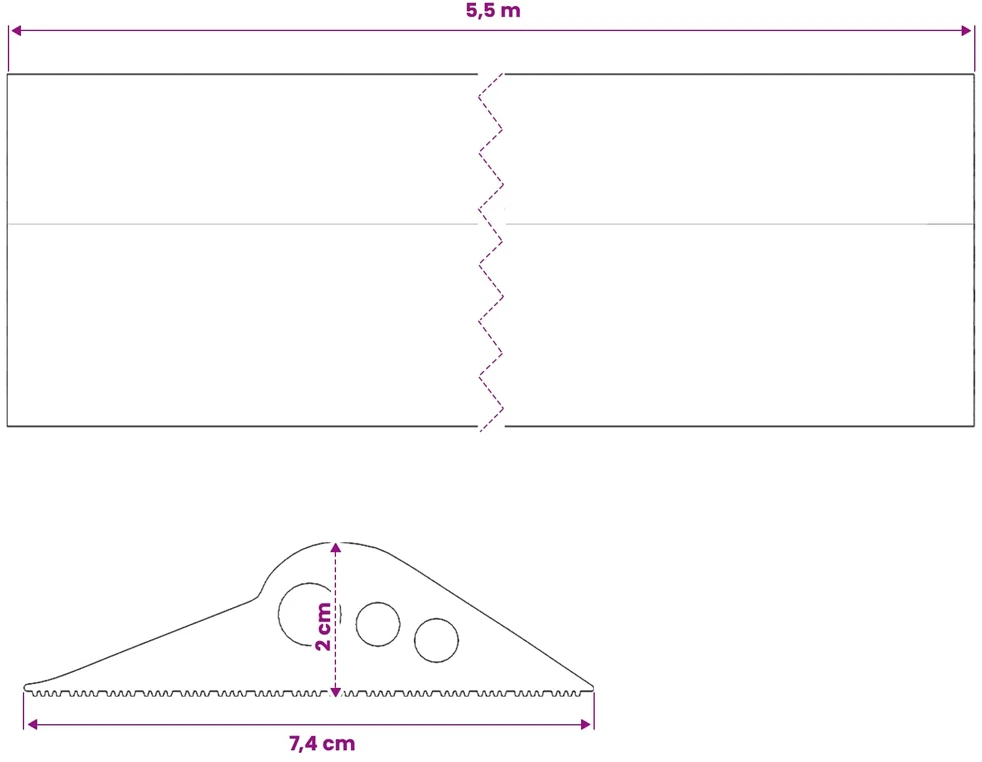 Garažo Grindų Sandariklis Juoda 74 x 20 mm 5,5 m EPDM guma
