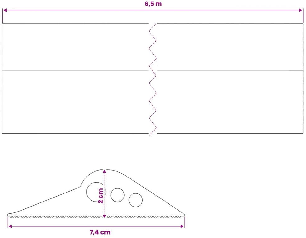 Garažo Grindų Sandariklis Juoda 74 x 20 mm 6,5 m EPDM guma