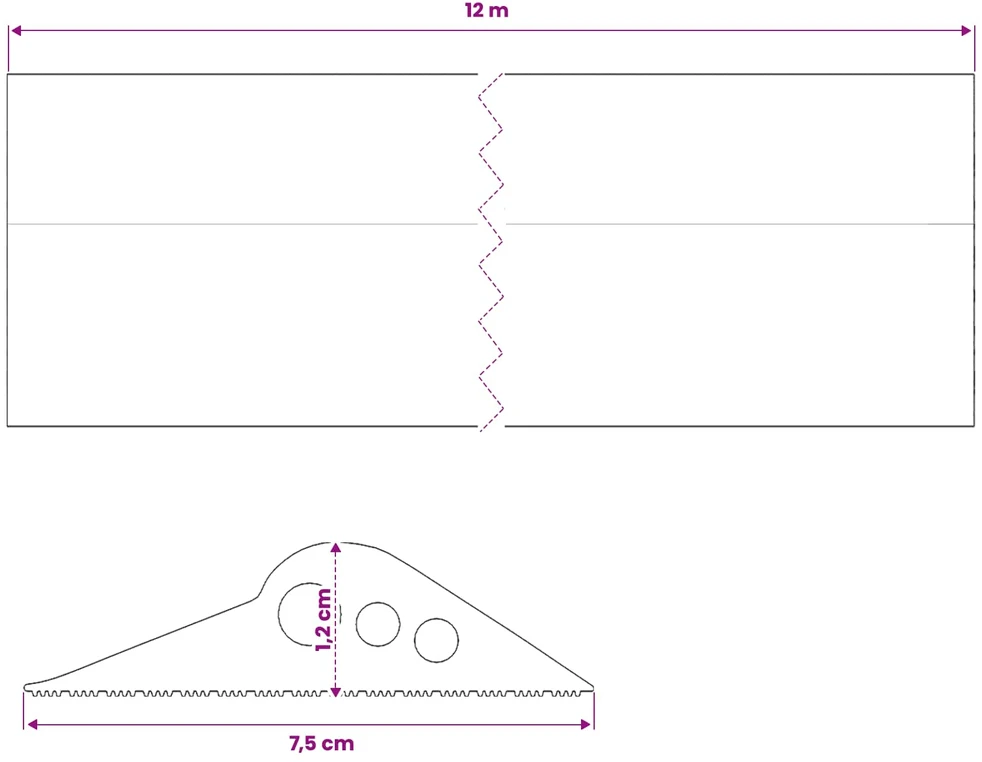 Garažo Grindų Sandariklis Juoda 75 x 12 mm 12 m EPDM guma