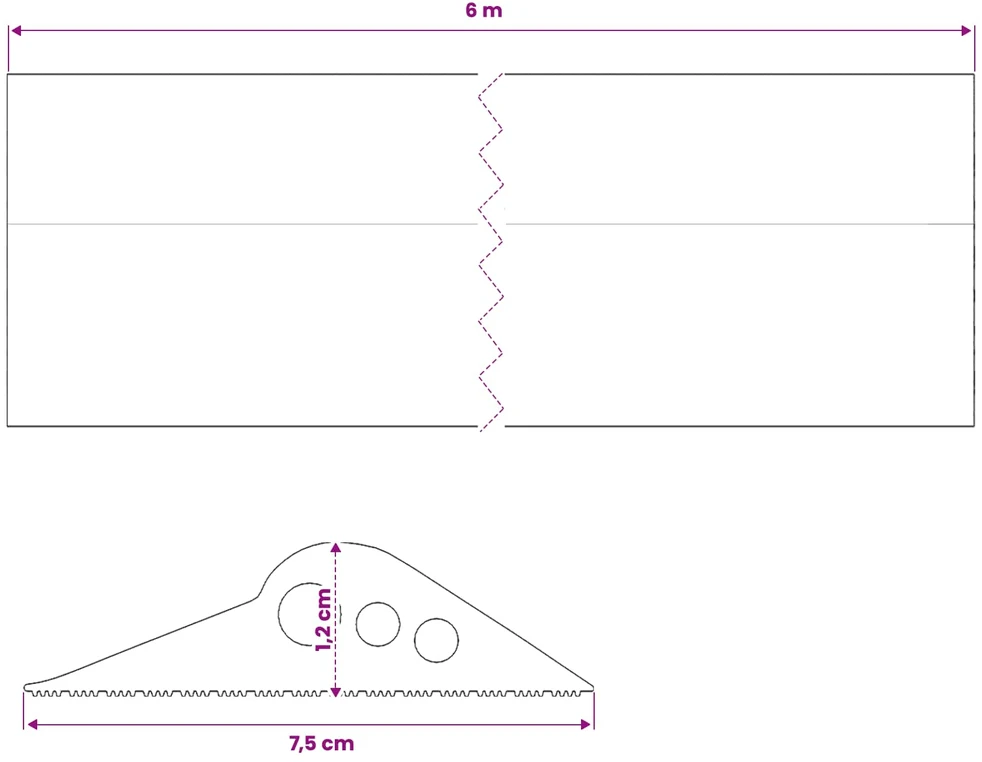 Garažo Grindų Sandariklis Juoda 75 x 12 mm 6 m EPDM guma