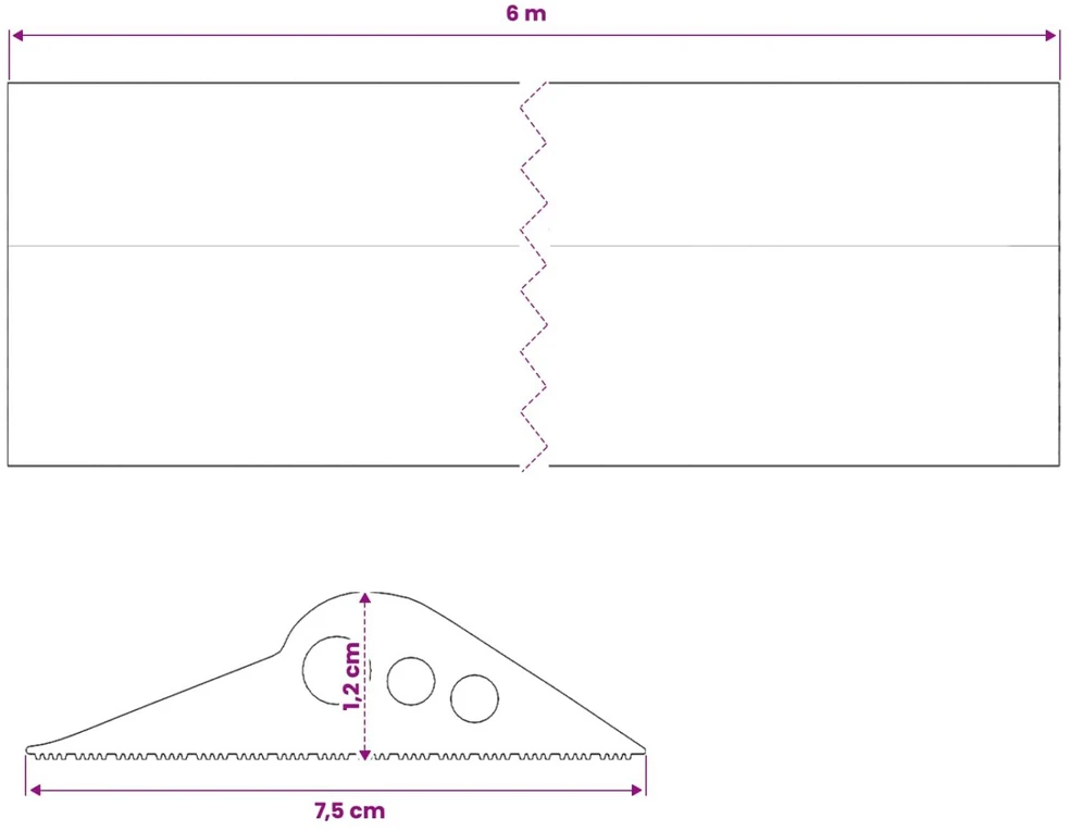 Garažo Grindų Sandariklis Juoda 75 x 12 mm 6 m EPDM guma
