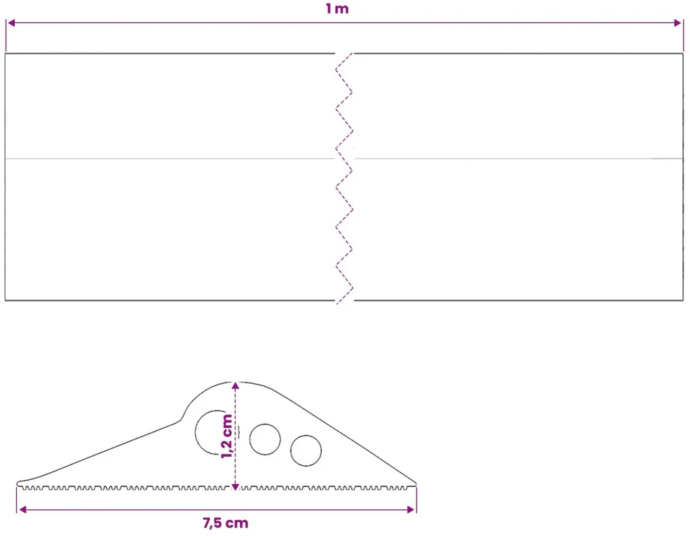 Garažo Grindų Sandariklis Juoda 75 x 12 mm 1 m EPDM guma