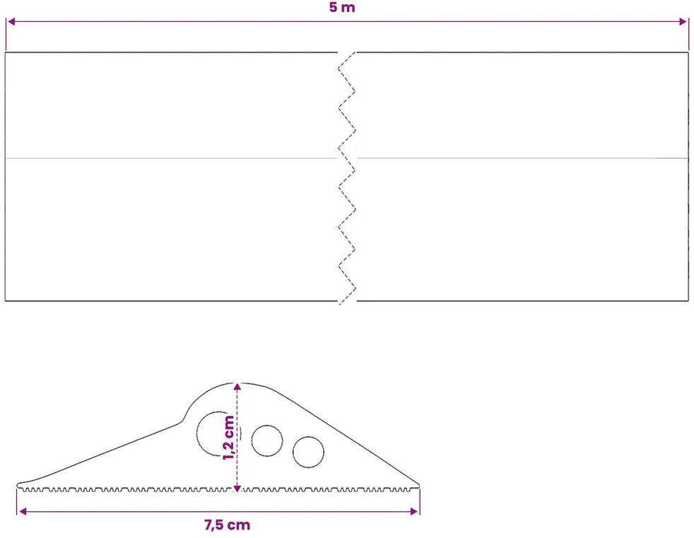 Garažo Grindų Sandariklis Juoda 75 x 12 mm 5 m EPDM guma