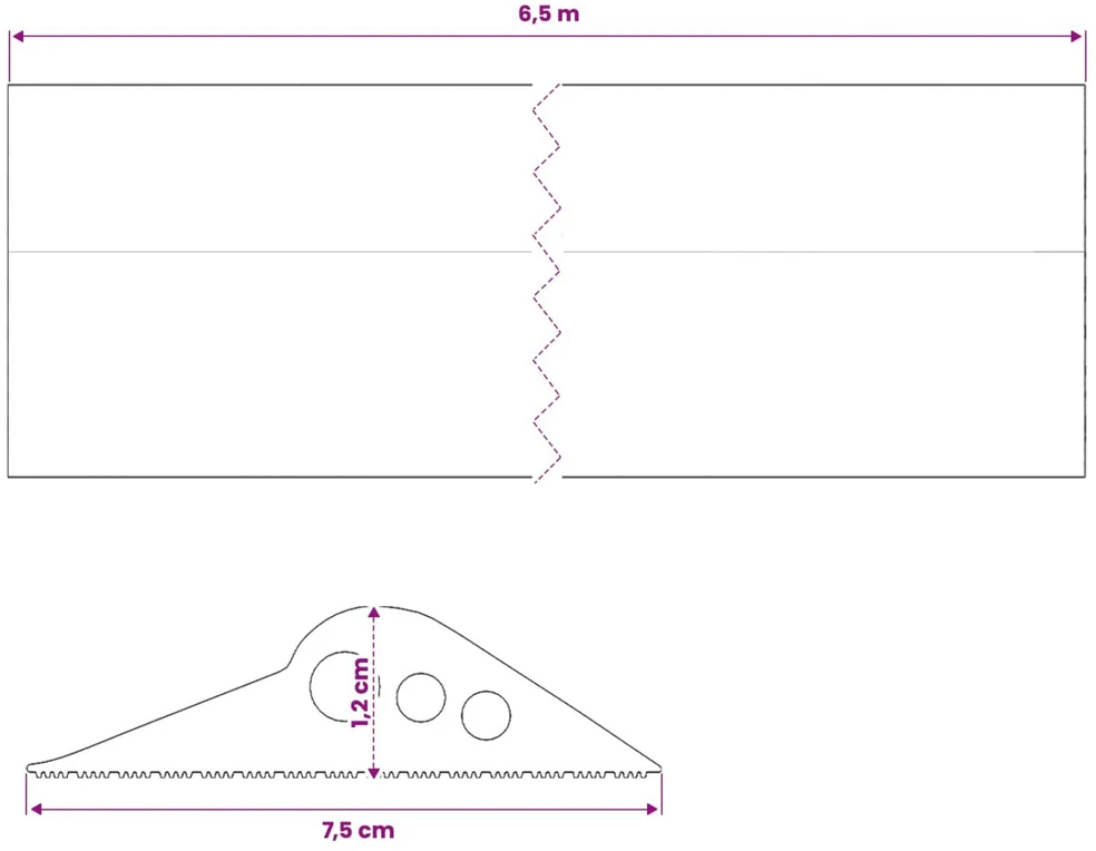 Garažo Grindų Sandariklis Juoda 75 x 12 mm 6,5 m EPDM guma