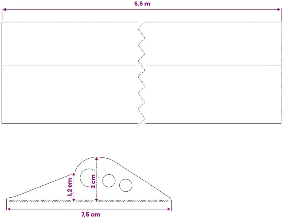 Garažo Grindų Sandariklis Juoda 75 x 12 mm 5,5 m EPDM guma