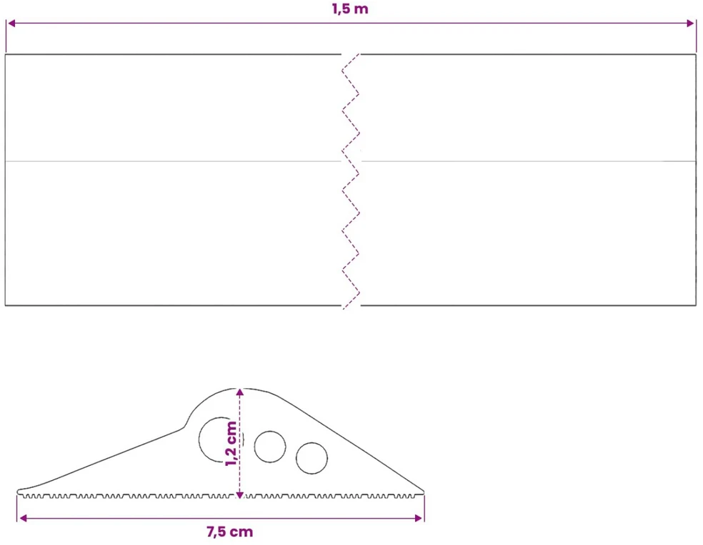 Garažo Grindų Sandariklis Juoda 75 x 12 mm 1,5 m EPDM guma