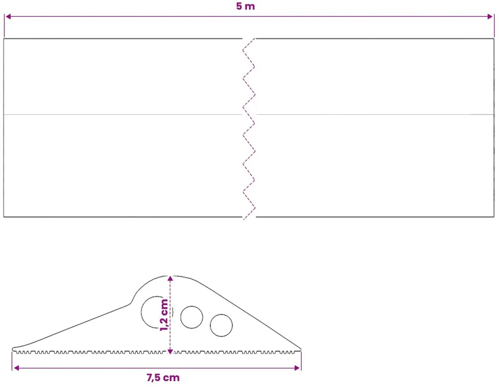 Garažo Grindų Sandariklis Juoda 75 x 12 mm 5 m EPDM guma