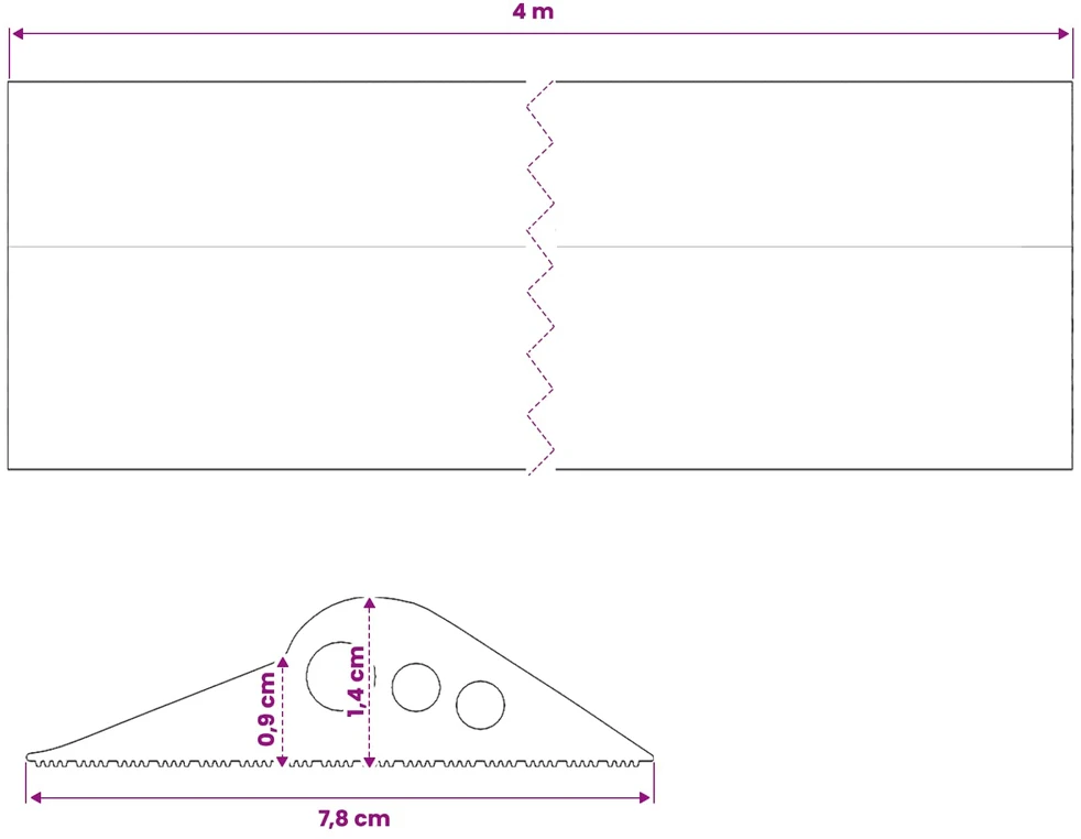 Garažo Grindų Sandariklis Juoda 78 x 14 mm 4 m EPDM guma