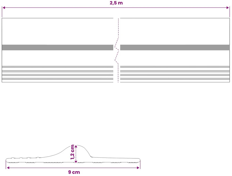 Garažo Grindų Sandariklis Juoda ir geltona 12 x 90 mm 2,5 m PVC