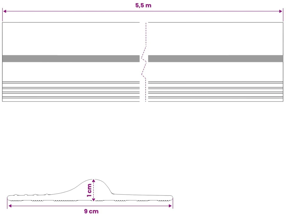 Garažo Grindų Sandariklis Juoda ir geltona 12 x 90 mm 5,5 m PVC