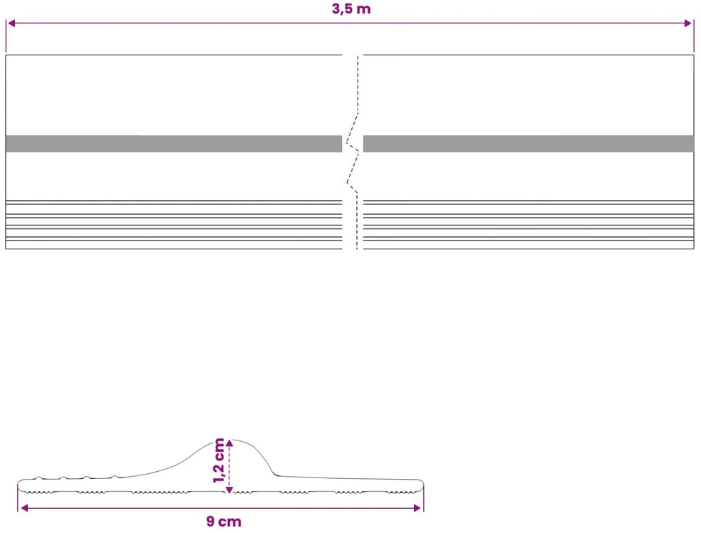 Garažo Grindų Sandariklis Juoda ir geltona 12 x 90 mm 3,5 m PVC