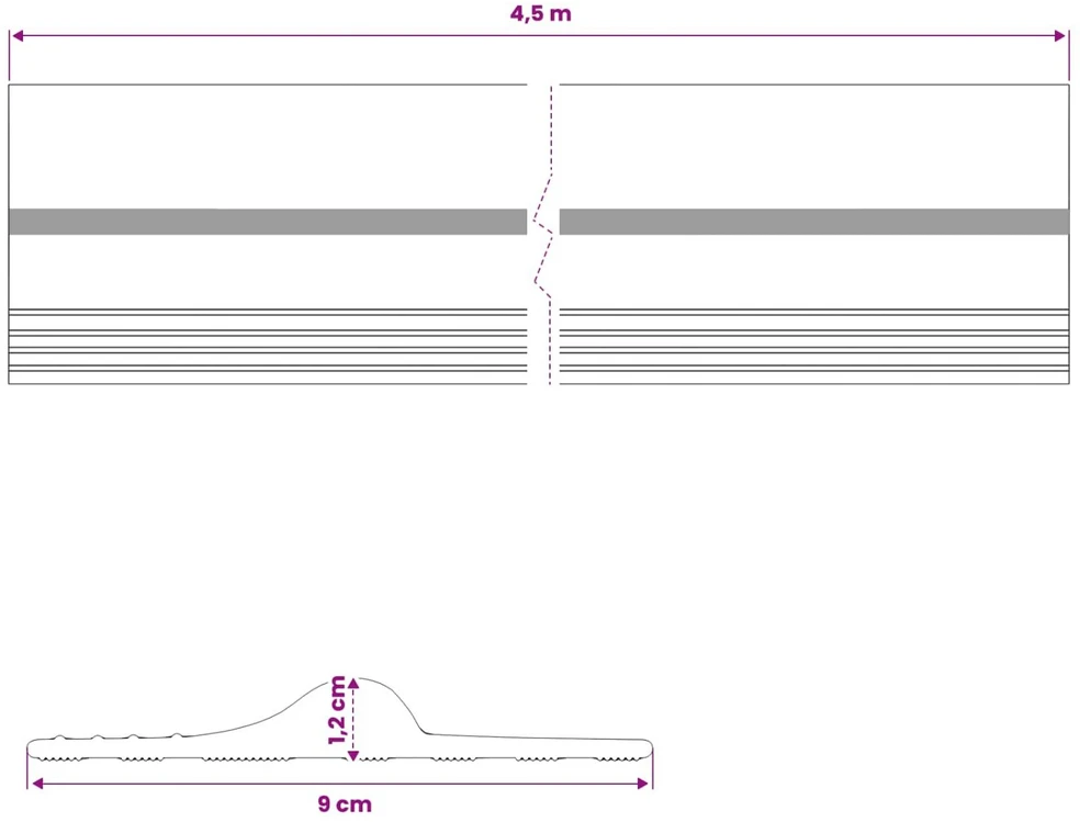Garažo Grindų Sandariklis Juoda ir geltona 12 x 90 mm 4,5 m PVC