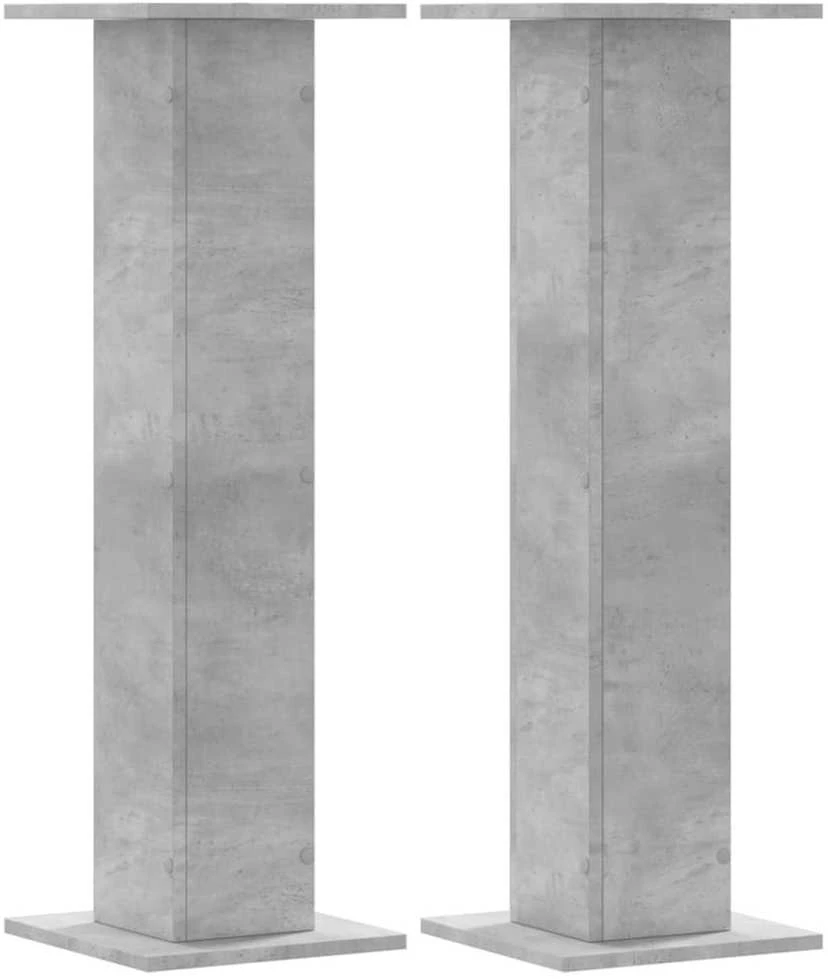 Garsiakalbių stovai, 2vnt., betono pilki, 30x30x95cm, mediena