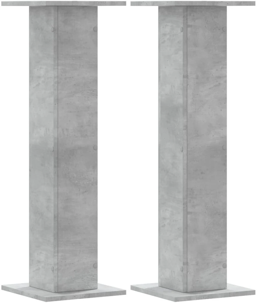 Garsiakalbių stovai, 2vnt., betono pilki, 30x30x95cm, mediena