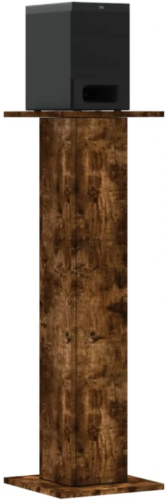Garsiakalbių stovai, 2vnt., dūminio ąžuolo, 30x30x95cm, mediena