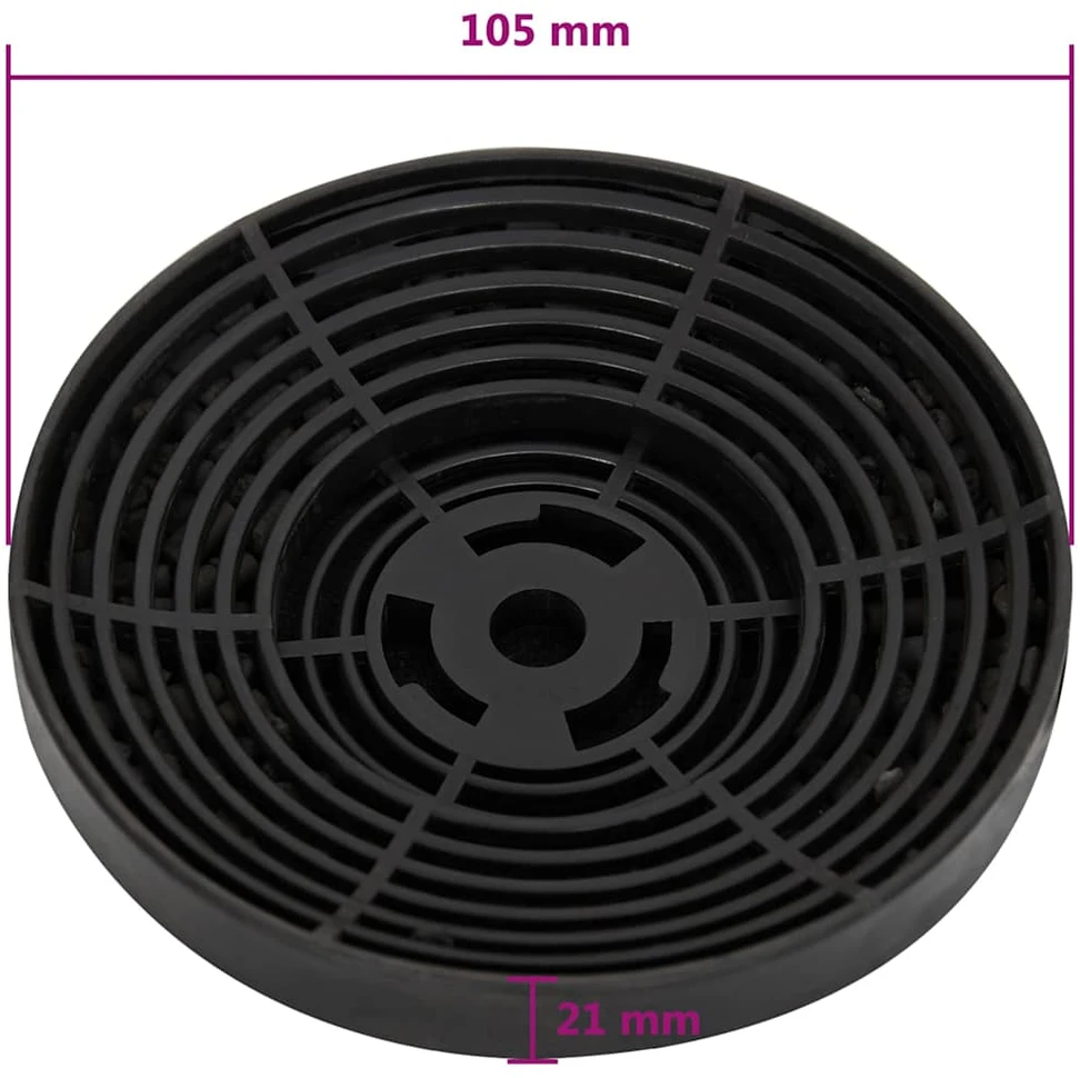 Medžio anglies filtrai gartraukiui, 2vnt., 105x21mm